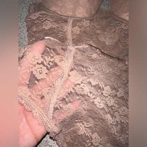 NWT Forever 21 lace nude taupe Bodysuit size XL - Picture 3 of 4